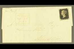 1840 (17 Nov) Entire Letter To Aberdeen Bearing 1d Intense Black 'PD', Plate 2, 4 Margins, Tied By Faint Red MC Pmk; Alo - Zonder Classificatie