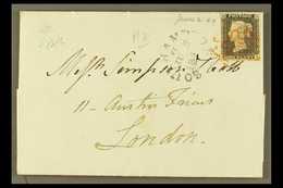 1840 1d Black 'RB' Plate 2, SG 3, Used With 4 Margins And A Lovely Red Maltese Cross Cancellation, On A Cover To Which I - Zonder Classificatie