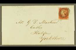 1841 1d Lake- Red 'MA' Plate 72 (SG 11) With 4 Neat Margins Tied To Attractive Unfolded EL From London To Halifax By Cri - Otros & Sin Clasificación