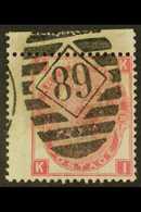 1867-80 3d Rose Plate 10, Wmk Spray, SG 103, Used From Upper Left Corner Pane Position With Clear Numeral Cancellation F - Other & Unclassified