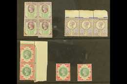 1887-1900 "Jubilee" Never Hinged Mint Comprising 1½d Block Of Four, 5d (Die II) Strip Of Three, And 1s Green And Carmine - Andere & Zonder Classificatie