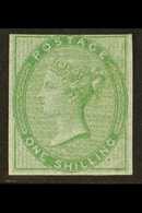 IMPRIMATUR 1856 1s Green Imprimatur On Blue Glazed Paper, Wmk Emblems, Spec J100, As SG 72, Mint With Large Margins On T - Other & Unclassified