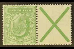 1902-10 ½d Yellowish Green With St Andrews Cross Label, INVERTED WATERMARK, SG 218wi, Never Hinged Mint Pair For More Im - Zonder Classificatie