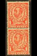 1912 1d Scarlet, Wmk Multiple Cypher, NO CROSS ON CROWN Variety In Vertical Pair, SG 350/350a, Never Hinged Mint. For Mo - Unclassified