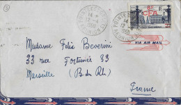 LA REUNION - 1950 - YT 301 SEUL Sur LETTRE Par AVION De POINTE DES GALETS  => MARSEILLE - Storia Postale