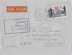 LA REUNION - 1950 - YT 301 SEUL Sur LETTRE Par AVION CACHET CONVOYEUR  ! => PARIS - Cartas & Documentos