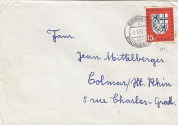 BRIEF. 7.1.57. SAARBRUCKEN TO COLMAR - Covers & Documents