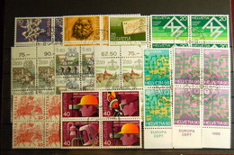 Suisse - 1978 - 1988 Divers Blocs De 4 Oblitérés - Usati