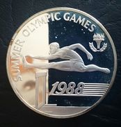 BARBADOS 20 DOLLARS 1988 SILVER PROOF "Summer Olympics Games 1988" Free Shipping Via Registered Air Mail - Barbades