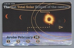 Telefoonkaart. Setarnet. The Last Total Solar Eclipse Of The Century. Aruba February 26, 1998. 2 Scans. - Aruba