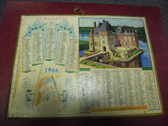 CALENDRIER 1966 POSTES PTT - LA BUSSIERE (45)  - Oller - Plan De Chartres (28) à L'intérieur - Grand Format : 1961-70