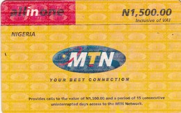 Nigeria, N 1,500.00, MTN Logo, 2 Scans. - Nigeria