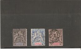 NOUVELLE CALEDONIE LOT N° 45/46/48  OBLITERE  DE 1892/ - Oblitérés