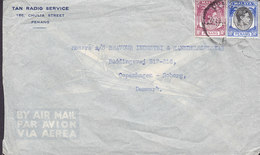 Penang Air Mail Par Avion Via Aerea TAN RADIO SERVICE PENANG 1952 (Thin Paper) Cover Brief SØBORG Denmark - Penang