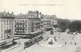 Valence - Panorama De La Place De La République, Train Devant La Porte Neuve - Carte E.R. N° 126 - Valence