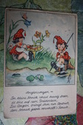 Dwarf- Old Postcard - 1960s - Mushroom Champignon - Pilze
