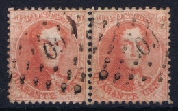 Belgium: OBP  16 A   Obl./Gestempelt/used  1863 Pair - 1849-1865 Medaillons (Varia)