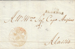 France Italia Dept Conquis Montenotte Entier 108 ALBENGA Liguria Pour Alassio 1817, Late Use (q14) - 1792-1815: Dipartimenti Conquistati