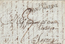 France Italia Dept Conquis Montenotte Entier 108 DIANO MARINE Liguria Pour Savona 1814 (q15) - 1792-1815 : Departamentos Conquistados