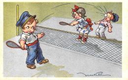 [DC9282] CPA - PARTITA DI TENNIS - BAMBINI - ILLUSTRATORE CASTELLI - Non Viaggiata - Old Postcard - Castelli