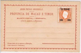 Macau, Bilhete Postal Da Provincia De Macau E Timor - Unused Stamps