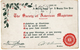 The Society Of American Magicians Magie Magicien   Timbrée Brooklyn 1909 - Zirkus