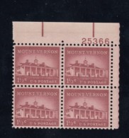 Sc#1032 1-1/2 Cent Liberty Regular Issue, Plate # Block Of 4 MNH Stamps - Plaatnummers