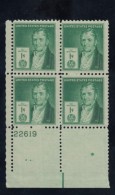 Sc#889-890-891-892 1-, 2-, 3-, 5-cent Inventors Famous Americans Issue, Plate # Block Of 4 MNH Stamps - Plaatnummers