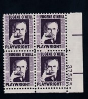 Sc#1294 $1 Eugene O'Neill Prominent Americans Issue, Plate # Block Of 4 MNH Stamps - Numéros De Planches