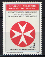 SMOM - 1988 - LUOGOTENENZA INTERINALE - FRA' GIANCARLO PALLAVICINI - CROCE DI MALTA - NUOVO MNH - Sovrano Militare Ordine Di Malta