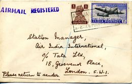 INDE - INDIA 1948 FIRST FLIGHT REGD AIRMAIL BOMBAY TO LONDON COVER 1948  REF950 - Covers & Documents