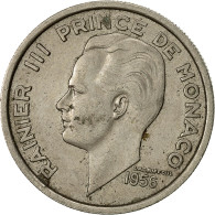 Monnaie, Monaco, Rainier III, 100 Francs, Cent, 1956, TTB, Copper-nickel - 1949-1956 Old Francs