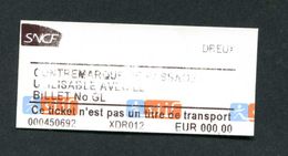 Ticket De Train - SNCF "Contremarque De Passage - Dreux" (Eure Et Loir) Billet DeTrain - Europe