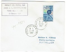 289 Oblitération Paris Orly Centre De Tri 1967   Montpellier - 1960-.... Lettres & Documents