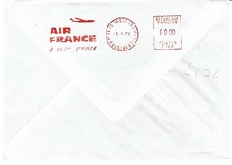174 Oblitération Paris Air France   1972 Pointe à Pitre - 1960-.... Covers & Documents