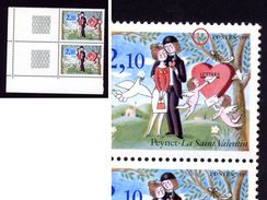 France Y&t 2354a Neuf ** MNH  Tenant à Normal "oiseau Dans La Branche" Saint Valentin De Peynet - Unused Stamps