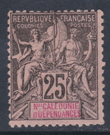 Nlle Calédonie N° 48 (.)  Type Groupe  : 25 C.noir Sur Rose, Neuf Sans Gomme Sinon TB - Unused Stamps