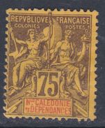 Nlle Calédonie N° 52 (.) Type Groupe  : 75 C. Violet Sur Jaune, Neuf Sans Gomme Sinon TB - Unused Stamps