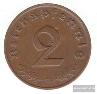 German Empire Jägernr: 362 1939 G Very Fine Bronze Very Fine 1939 2 Reich Pfennig Imperial Eagle - 2 Reichspfennig
