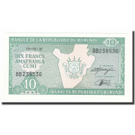 Billet, Burundi, 10 Francs, 1997-02-05, KM:33d, NEUF - Burundi