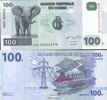 Kongo (Kinshasa) Pick-Nr: 92A Bankfrisch 2000 100 Francs Elefant - Unclassified