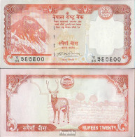 Nepal Pick-Nr: 62a, Signatur 17 Bankfrisch 2008 20 Rupees - Népal