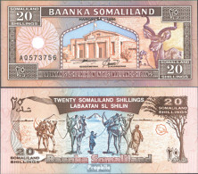 Somaliland Pick-Nr: 3b Bankfrisch 1996 20 Shillings Springbock - Somalie