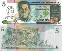 Philippinen Pick-Nr: 176a Bankfrisch 1987 5 Piso - Philippinen