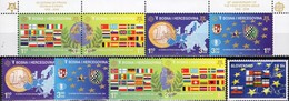 Flaggen CEPT 2004 Slovensko 484,Bosnia 419/2+ZD ** 33€ Karte Map Bloc S/s Flags Se-tenant 50 Jahre EUROPA 1956-2006 - Ungebraucht