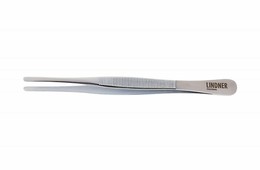 Lindner 2065 Stainless Steel- Tongs, 115 Mm, With Straight Tips. - Stamp Tongs, Magnifiers And Microscopes