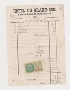 Facture Hôtel Du Grand-Som à Saint-Pierre-De-Chartreuse En 1927 - Sport & Tourismus