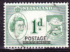 Nyassaland - Stempelmarke, Mit Aufdruck POSTAGE (MiNr: 115) 1963 - Gest Used Obl  !lesen/read/lire! - Nyassaland (1907-1953)