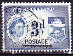 Nyassaland - Stempelmarke, Mit Aufdruck POSTAGE (MiNr: 117) 1963 - Gest Used Obl  !lesen/read/lire! - Nyassaland (1907-1953)