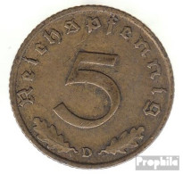 Deutsches Reich Jägernr: 363 1939 B Vorzüglich Aluminium-Bronze Vorzüglich 1939 5 Reichspfennig Reichsadler - 5 Reichspfennig